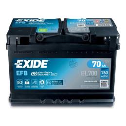 EXIDE  Start-Stop EFB  70Ah  760 En (обр) [EFB]  EL700 276х175х190